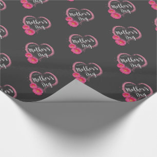 Pink Heart Flowers Mother's Day - Wrapping Paper