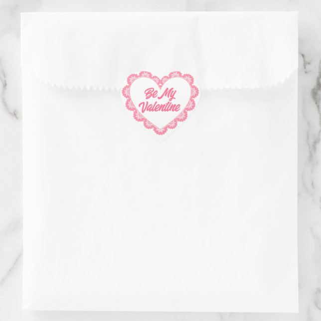 Pink Heart Frame Country Valentine Stickers (Bag)