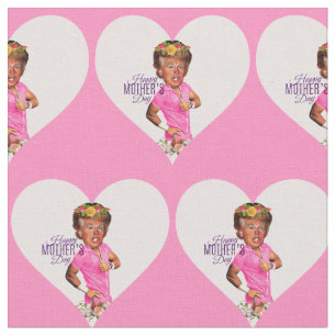pink heart funny mothers day donald trump fabric