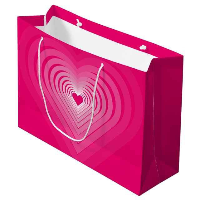 Pink Heart Gift Bag (Front Angled)