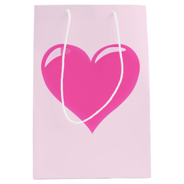 Pink Heart Gift Bag - Customisable (Front)