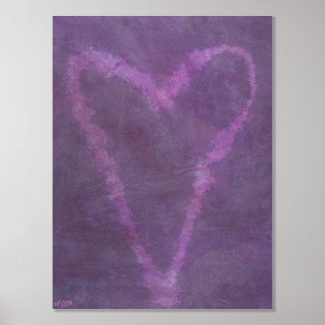 Pink Heart Gold or Silver Foil Print (Front)