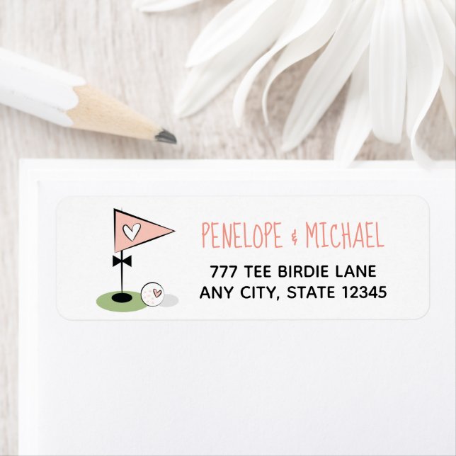 Pink Heart Golf Ball and Flag (Insitu)