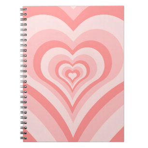 Pink Heart Gradient Pattern – Cute Girly Love Notebook