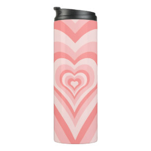 Pink Heart Gradient Pattern – Cute Girly Love Thermal Tumbler