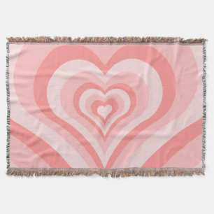Pink Heart Gradient Pattern – Cute Girly Love Throw Blanket