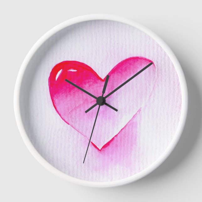 Pink heart grunge pop love me clock (Front)