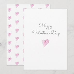 Pink Heart HAPPY VALENTINES DAY Sweet Love Holiday Card