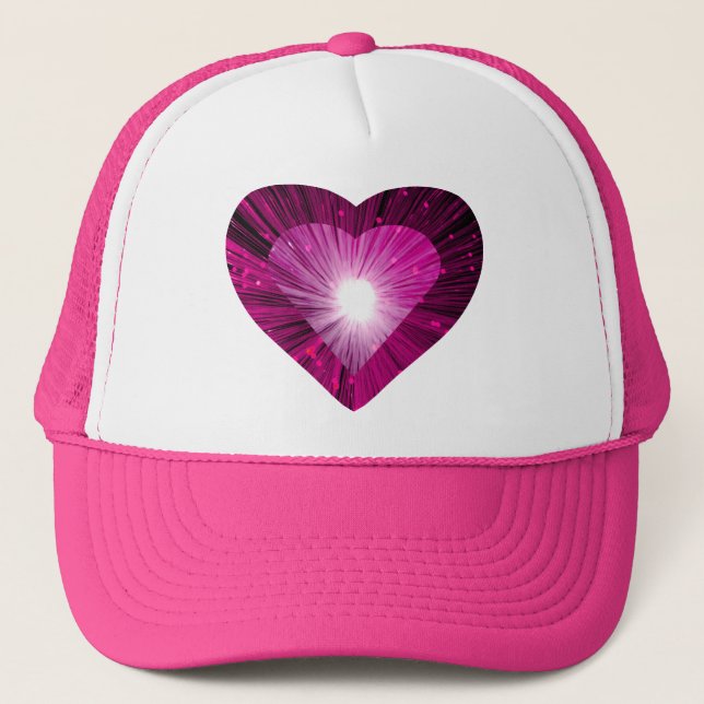 Pink Heart 'heart' trucker hat pink (Front)