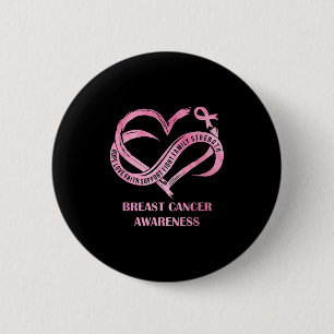 Pink Heart Hope Love Faith Breast Cancer Awareness 6 Cm Round Badge