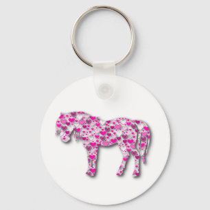 Pink - Heart Horse Key Ring
