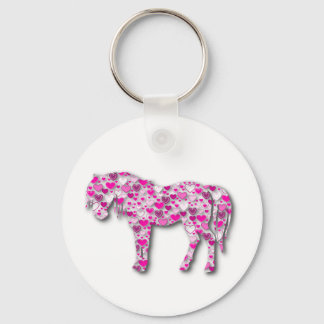 Pink - Heart Horse Key Ring