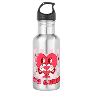 Pink Heart Hugs and Kisses 532 Ml Water Bottle