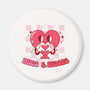 Pink Heart Hugs and Kisses Magnet