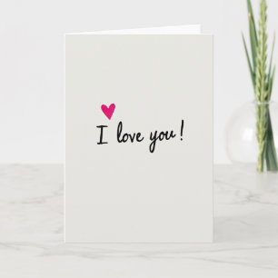 Pink Heart I Love You Card
