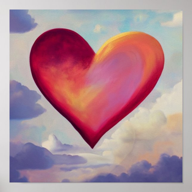 Pink Heart in the Sky Poster (Front)