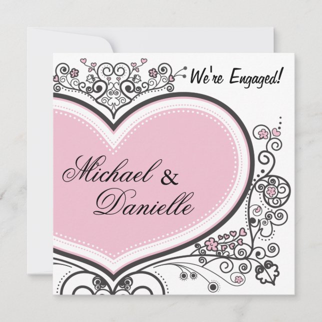 Pink Heart Invitation (Front)