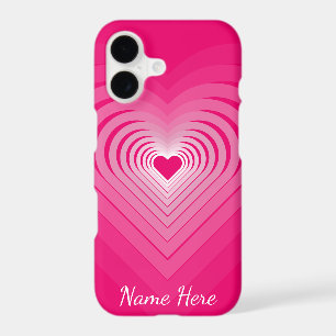 Pink Heart iPhone Case Personalised Your Name