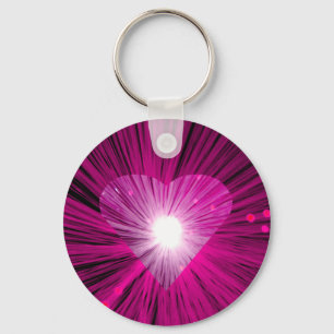 Pink Heart keychain round