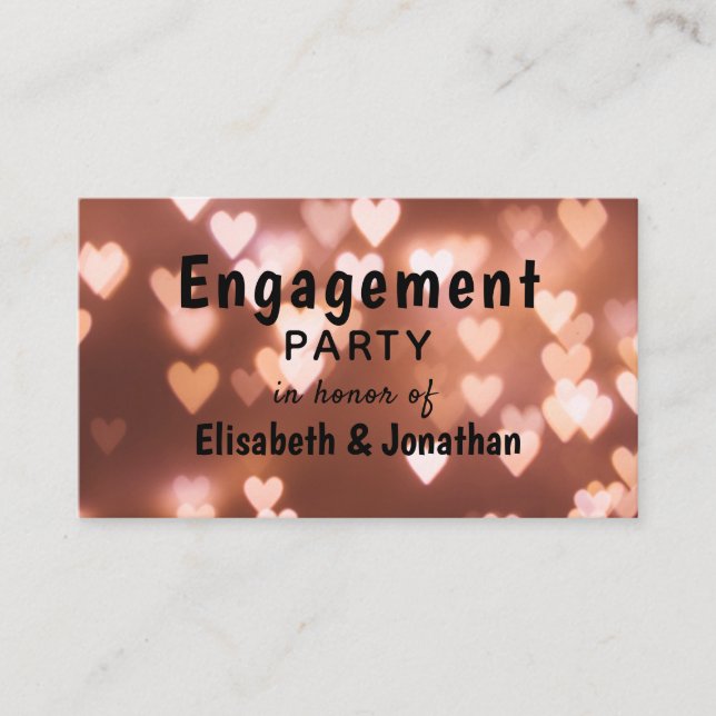 Pink Heart Kraft Engagement Party Ticket Invite (Front)