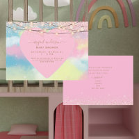 Pink Heart Lights Baby Shower 