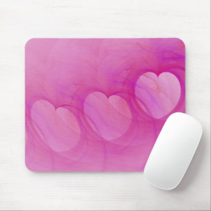 Pink Heart Line Mouse Mat