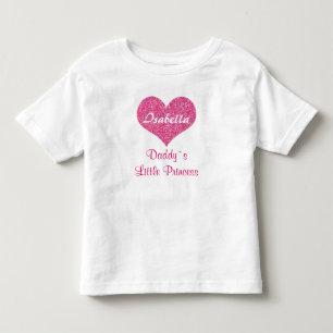 Pink Heart Little Princess Personalised Baby Name Toddler T-Shirt