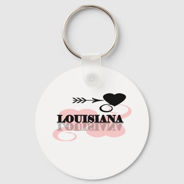 Pink Heart Louisiana Key Ring (Front)