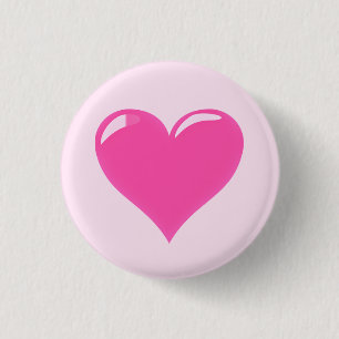 Pink Heart - Love 3 Cm Round Badge