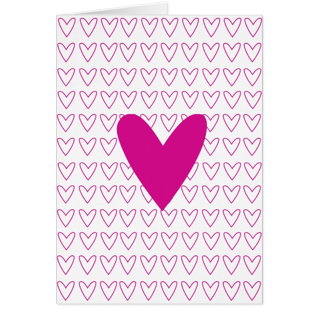 pink heart love card (Front)