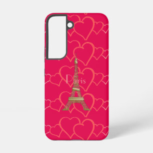 Pink Heart Love Eiffel Tower Paris Samsung Galaxy Case