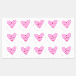 Pink heart love happy Valentine's day text red nam