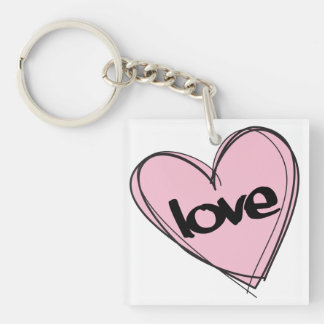 Pink Heart (Love) Key Ring