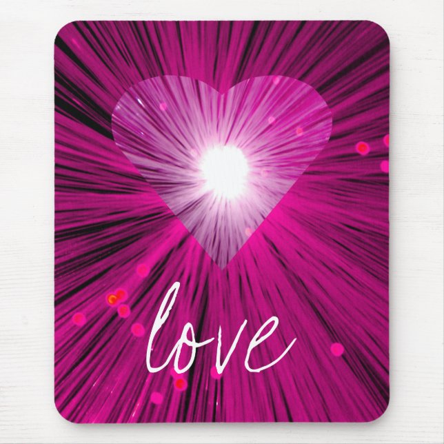 Pink Heart 'Love' mousepad (Front)
