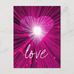 Pink Heart 'Love' postcard