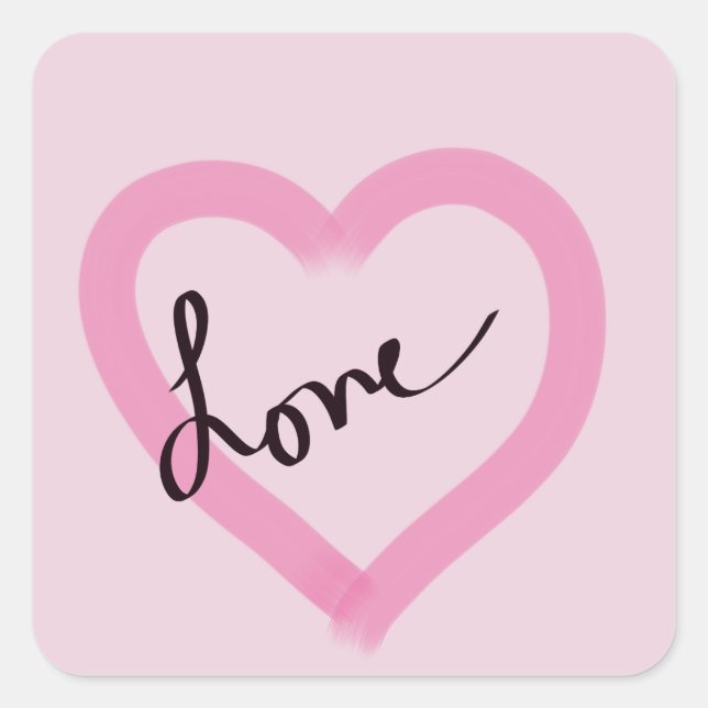 pink heart love Sticker (Front)