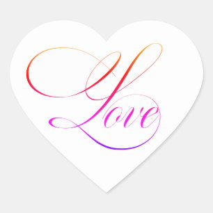 Pink heart Love stickers