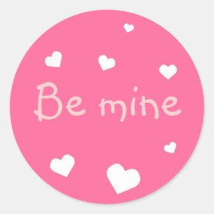 Pink heart love Valentine's day custom party favor Classic Round Sticker