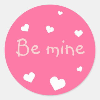 Pink heart love Valentine's day custom party favou Classic Round Sticker