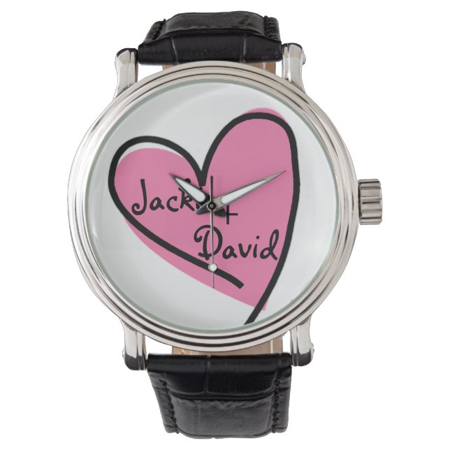Pink Heart Lover's Retro Watch (Front)