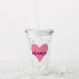 Pink Heart Mama Tumbler – Cute Mother's Day Gift