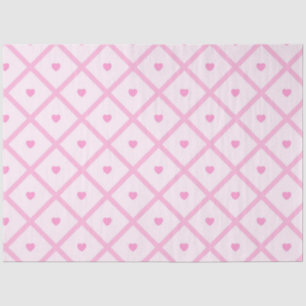 Pink Heart Modern Plaid Collection Tissue Paper