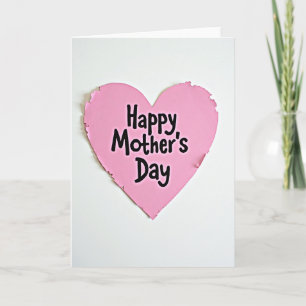 Pink Heart Mothers Day Greeting Card