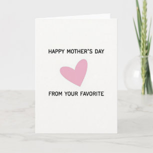 Pink Heart Mothers Day Love Card