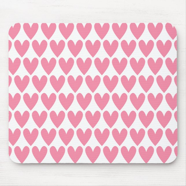 Pink Heart Mouse Mat (Front)