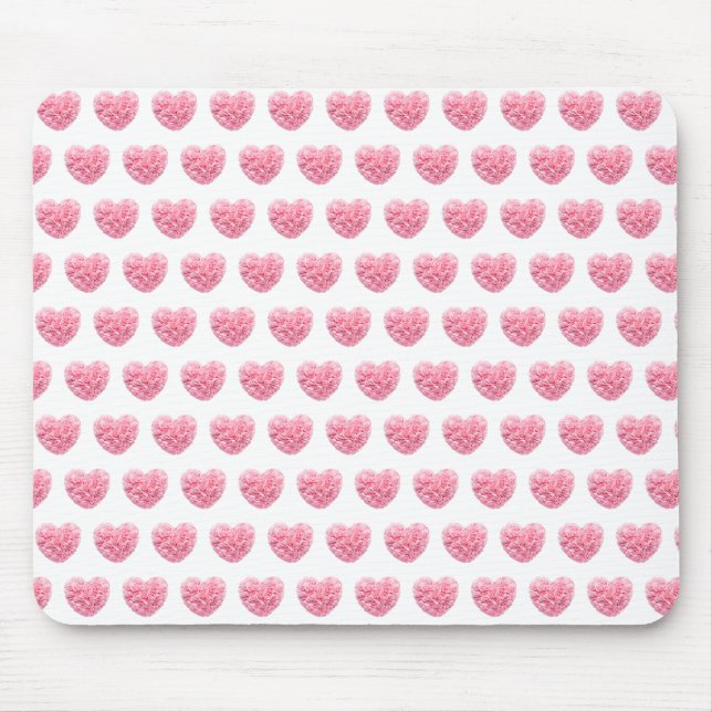 Pink Heart Mouse Pad (Front)