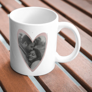 Pink Heart Mug Gift - Custom Photo and Message