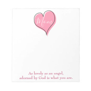 Pink heart mum notepad