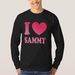 Pink Heart My Name is Sammy First Name I Love Samm T-Shirt