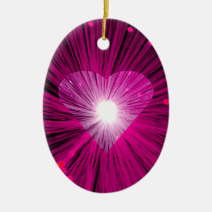 Pink Heart ornament oval